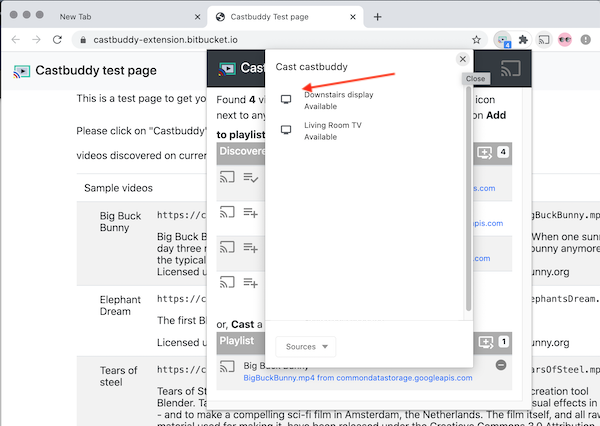 How to manually cast a URL using Castbuddy